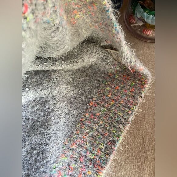 Free People Sweater Women Pullover Gray Preppy Stardust Comfy Holiday Top Sz M - Picture 10 of 12